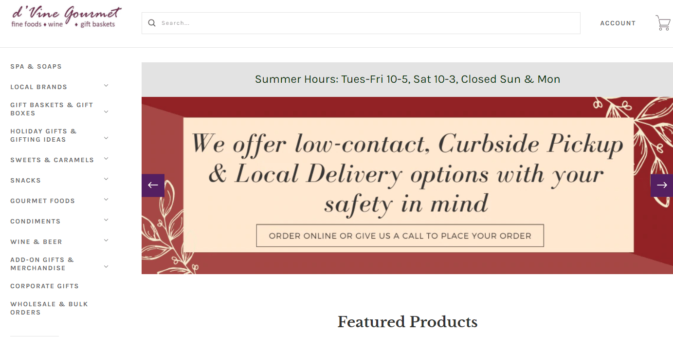 d'Vine Gourmet's Homepage