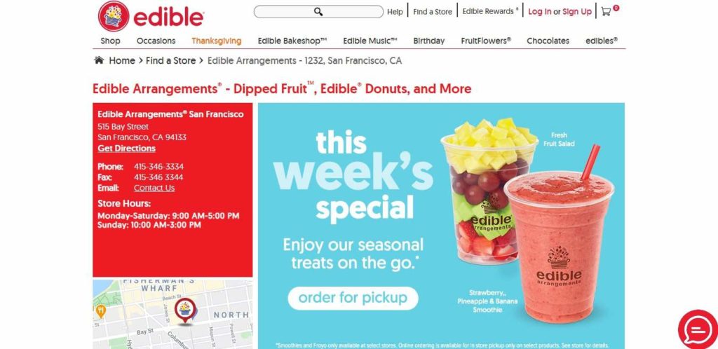 Edible Arrangements' Homepage